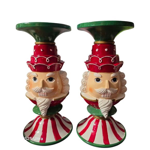 Pair of Nutcracker Candle Holders NWOT - Picture 1 of 6